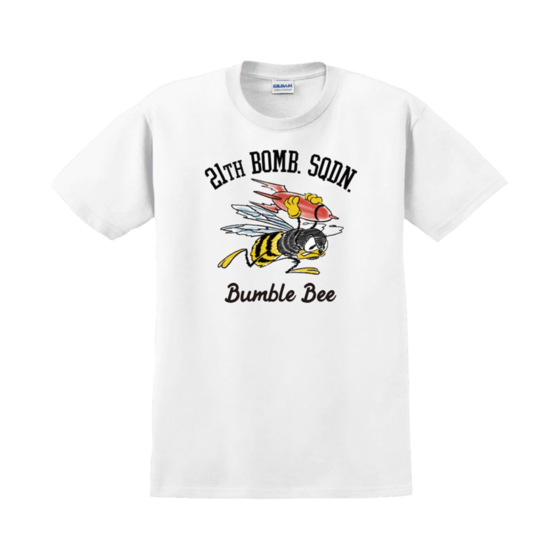 Gildan X 아메리칸 컬렉션 범블비 티셔츠 화이트(Gildan X American Collection Bumble Bee T-Shirt White)