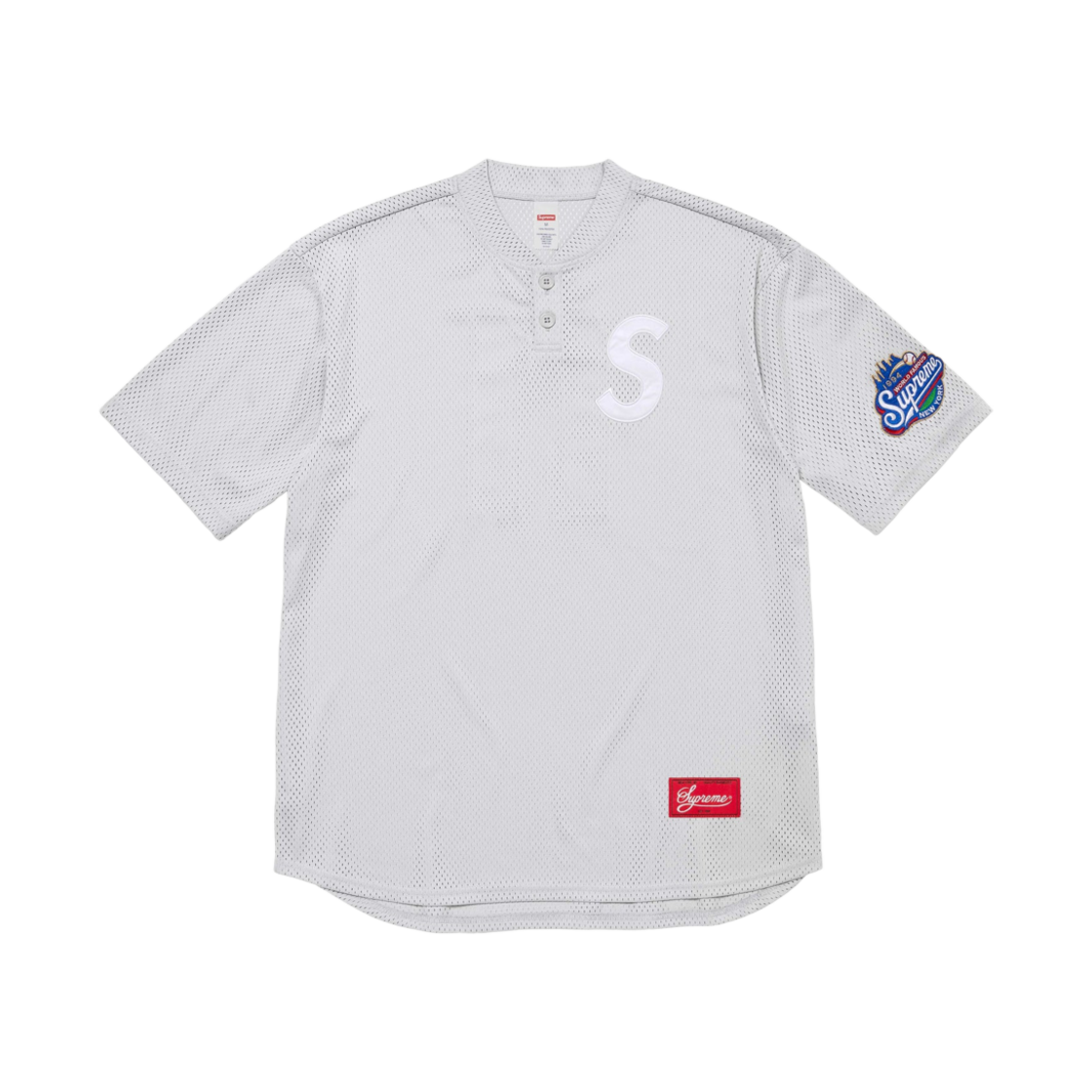 - Supreme S Logo Baseball Henley Grey - 24FW - 대표 이미지 #1