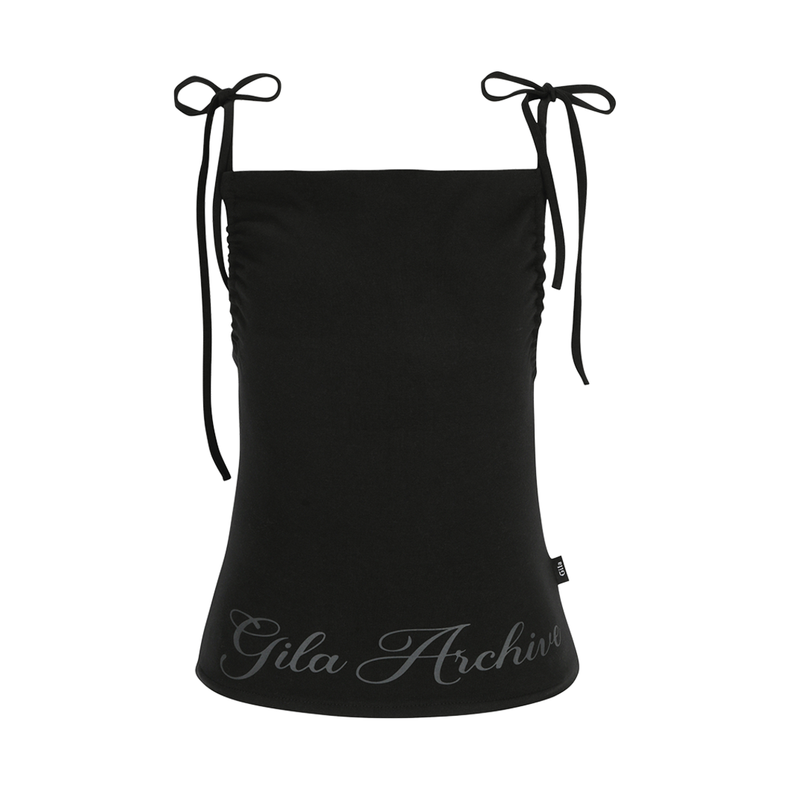 GL25SUTP07BK Gila Archive Script Logo Shirring Sleeveless Black