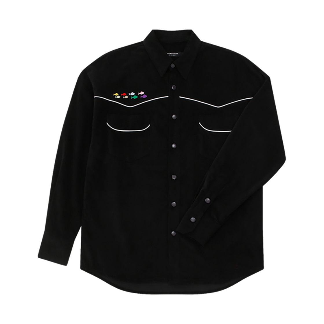 SS24SLS023BK Hongwoosung Embroidery Western Shirts Black