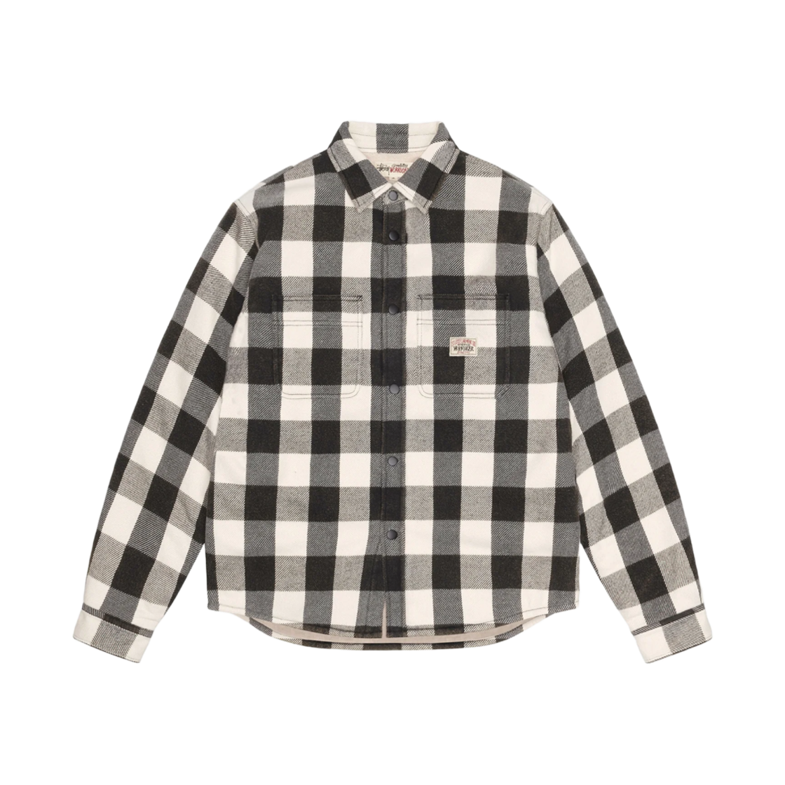 스투시 쉐르파 라인드 버팔로 플레이드 셔츠 본
