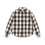 Stussy Sherpa Lined Buffalo Plaid Shirt Bone