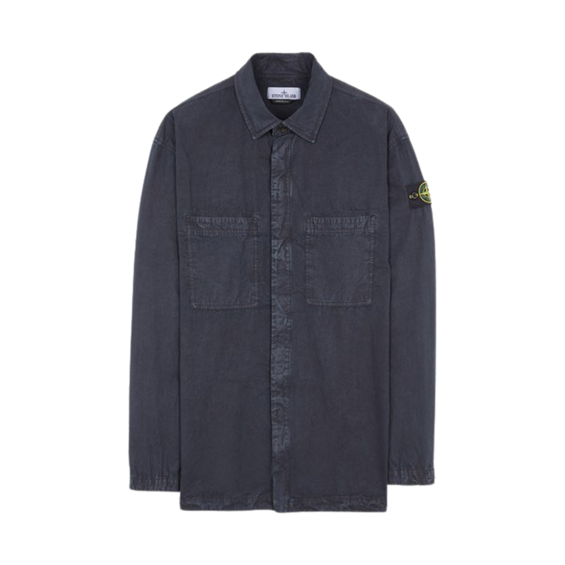 7915112WN-V0120 Stone Island 112Wn Brushed Cotton Canvas Garment Dyed Overshirt Navy Blue - 23FW