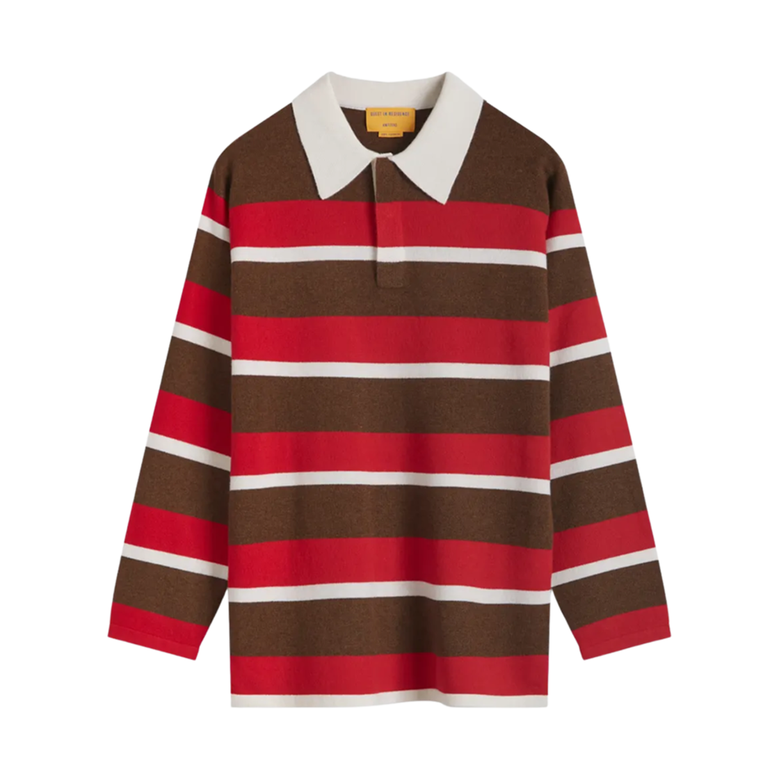 게스트 인 레지던스 스트라이프 럭비 체스트넛 트루 레드 스트라이프(Guest In Residence Striped Rugby Chestnut True Red Stripe)