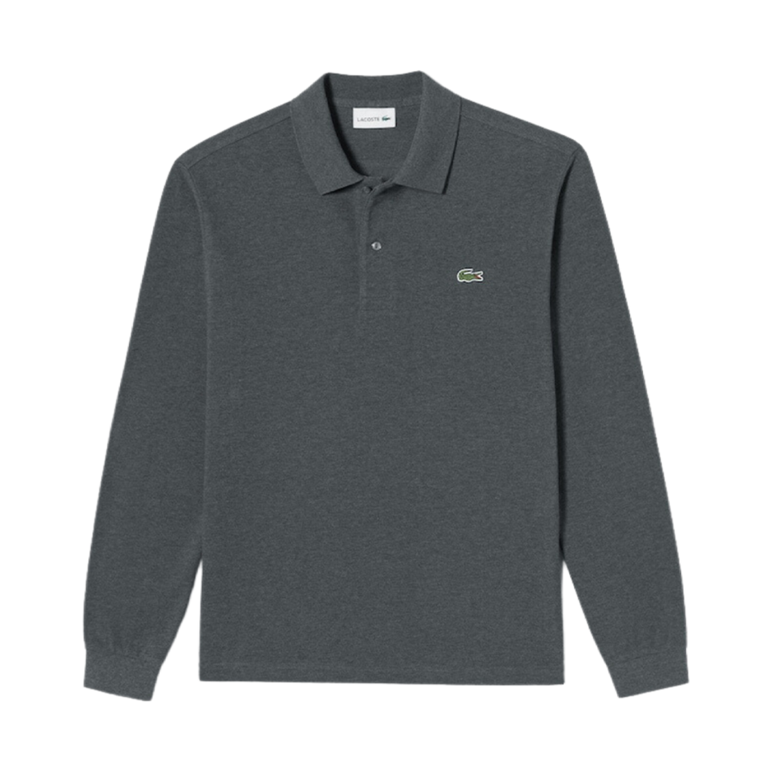 라코스테 프렌치 레귤러 핏 베이직 롱 소매 폴로 그레이(Lacoste French Regular Fit Basic Long Sleeve Polo Grey) - 1