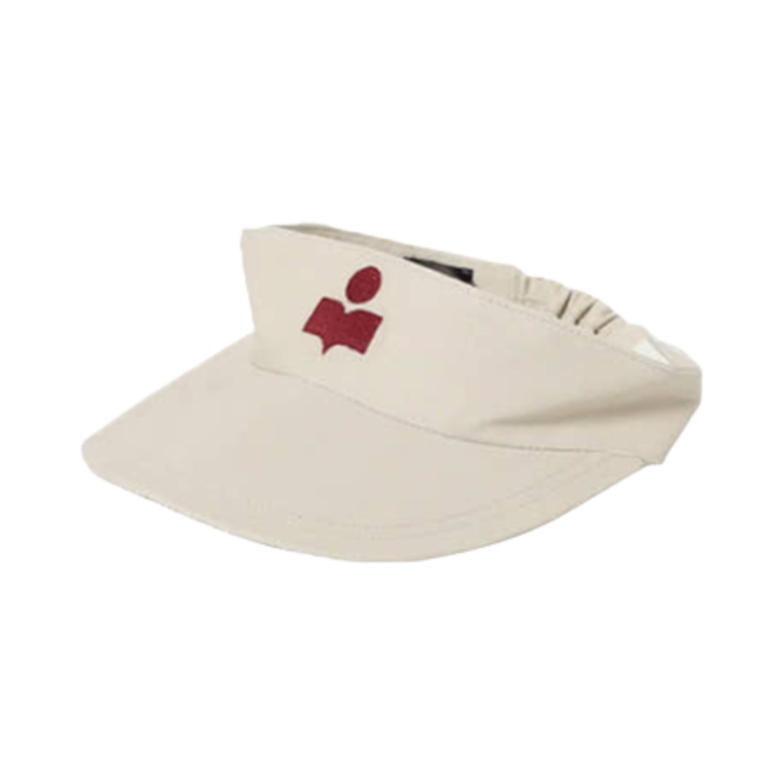 CQ004XFA-A3C05A-ECRD (W) Isabel Marant Tyron Embroidery Logo Open Crown Hat Ecru Red - 23FW