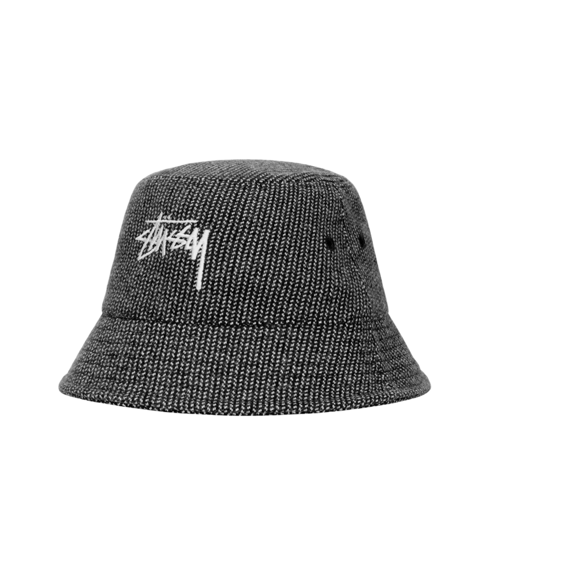 스투시 지그 재그 스탁 버킷햇 블랙