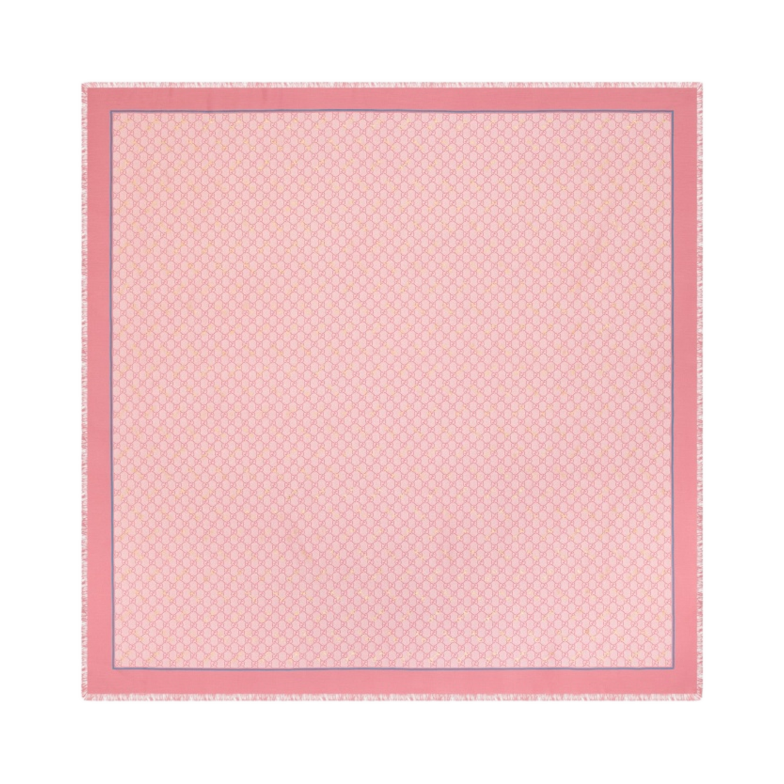 (W) 구찌 GG 프린트 홀스빗 실크 숄 핑크 라이트 핑크((W) Gucci GG Print with Horsebit Silk Shawl Pink Light Pink) - 1