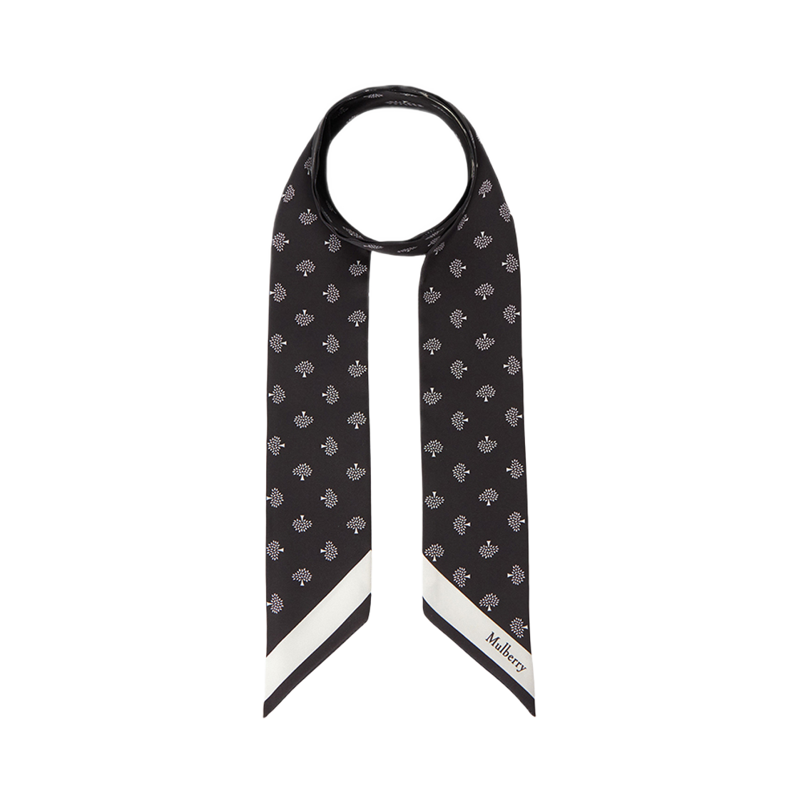 (W) 멀버리 스키니 스카프 블랙((W) Mulberry Skinny Scarf Black)
