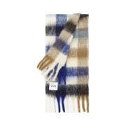 COS Oversized Mohair Blend Muffler Blue Brown Checked