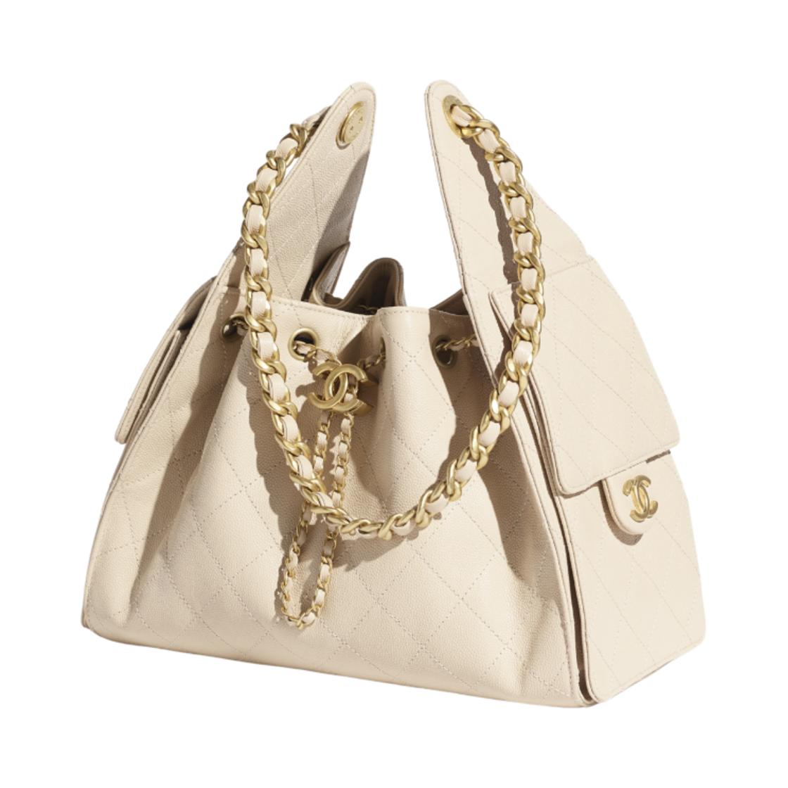 샤넬 25 스몰 핸드백 그레인드 카프스킨 & 골드 메탈 베이지(Chanel 25 Small Handbag Grained Calfskin & Gold Beige) - 2