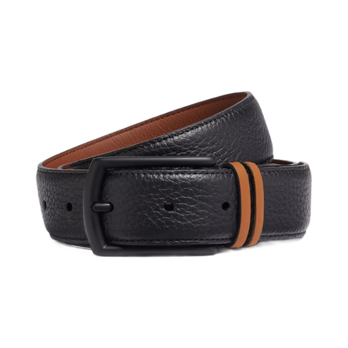 LHBXA-B033XZ-NEI Zegna Leather Belt Black