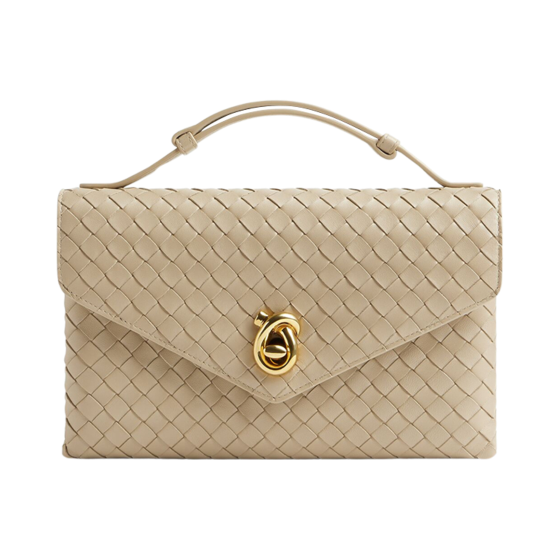817191V08Z09614 Bottega Veneta Knot Lock Cross Body Bag Ecru