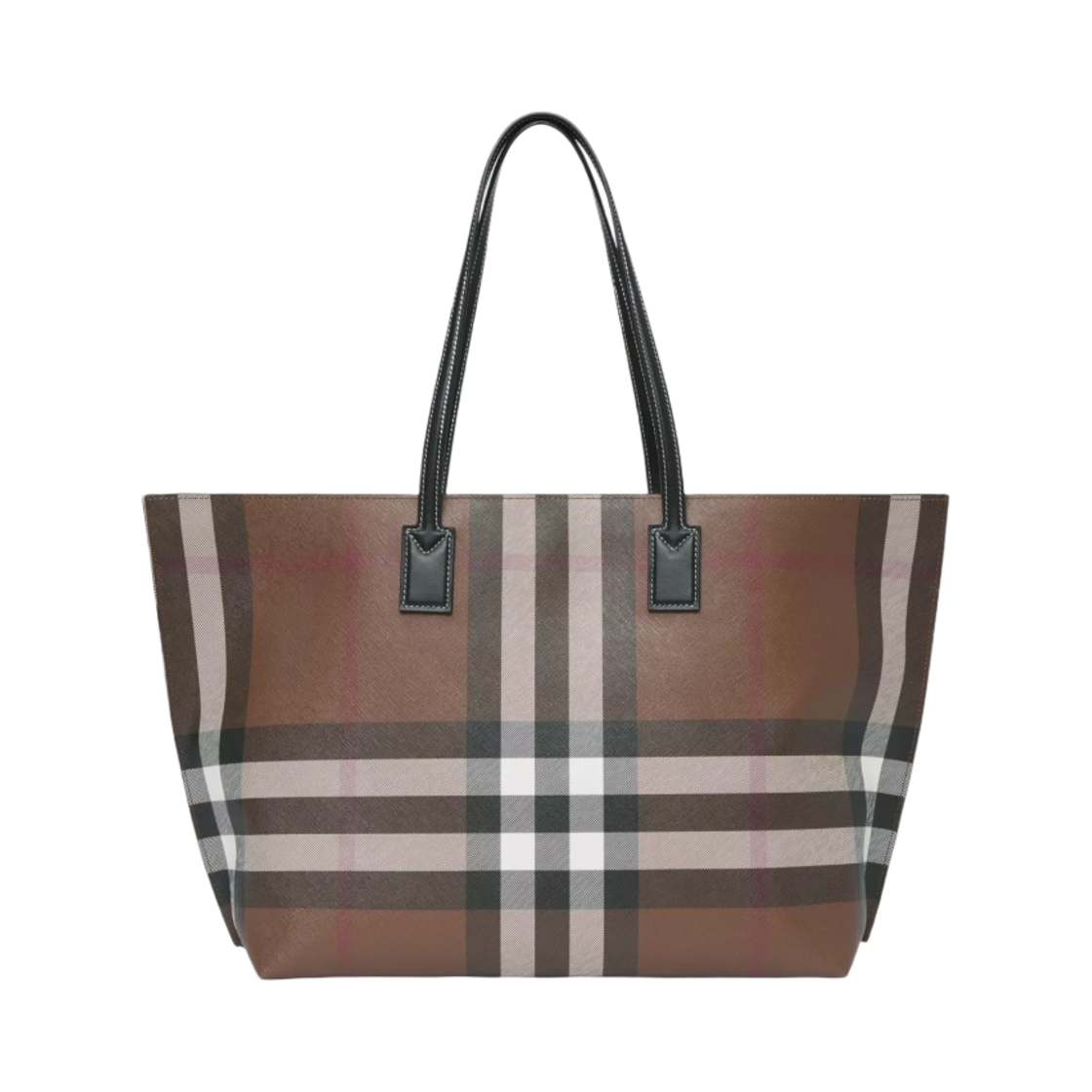 버버리 체크 레더 미디움 토트백 다크 버치 브라운(Burberry Check and Leather Medium Tote Bag Dark Birch Brown) - 3