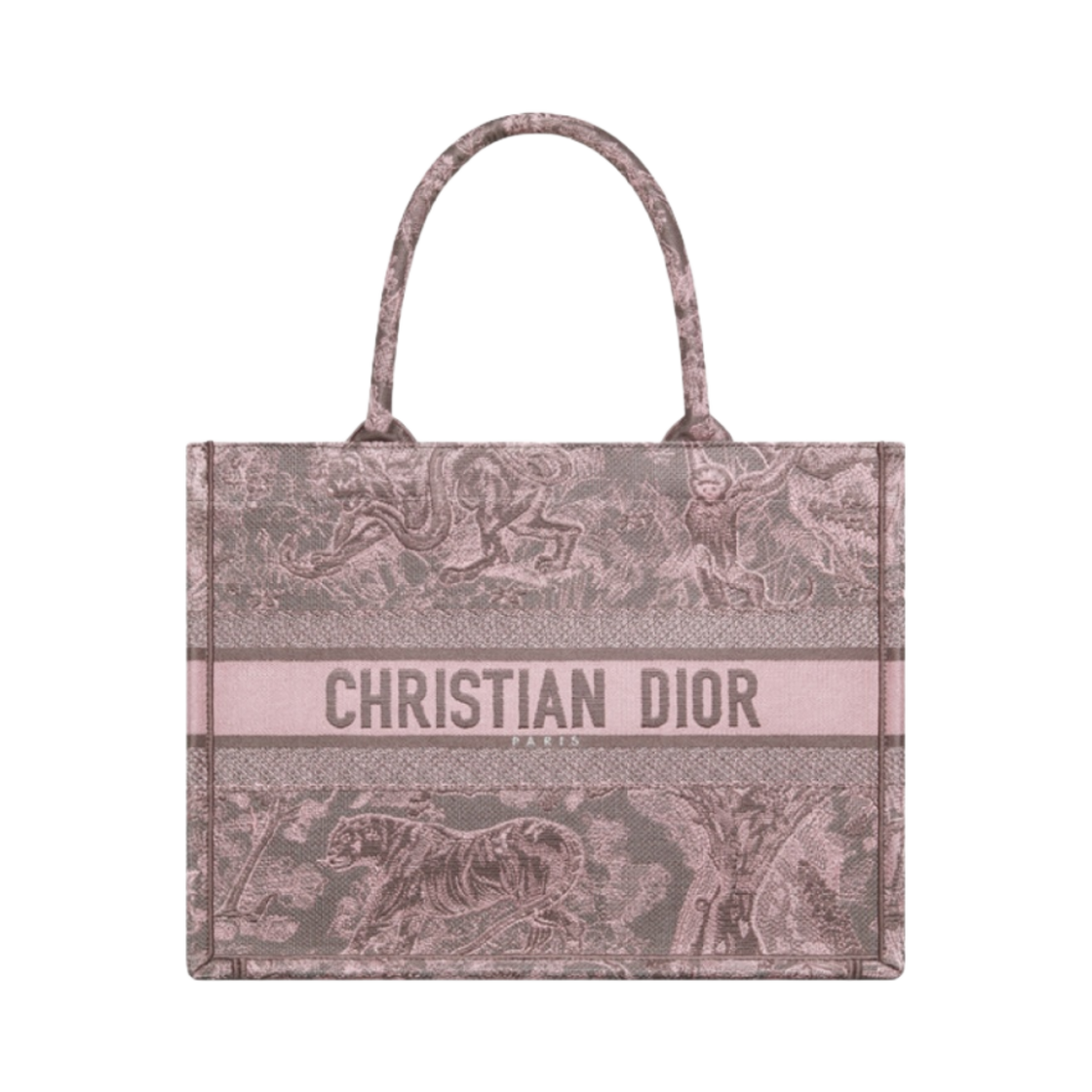 디올 미디움 디올 북 토트백 그레이 핑크 트왈 드 주이 리버스 자수(Dior Medium Dior Book Tote Gray Pink Toile De Jouy Reverse Embroidery) - 1