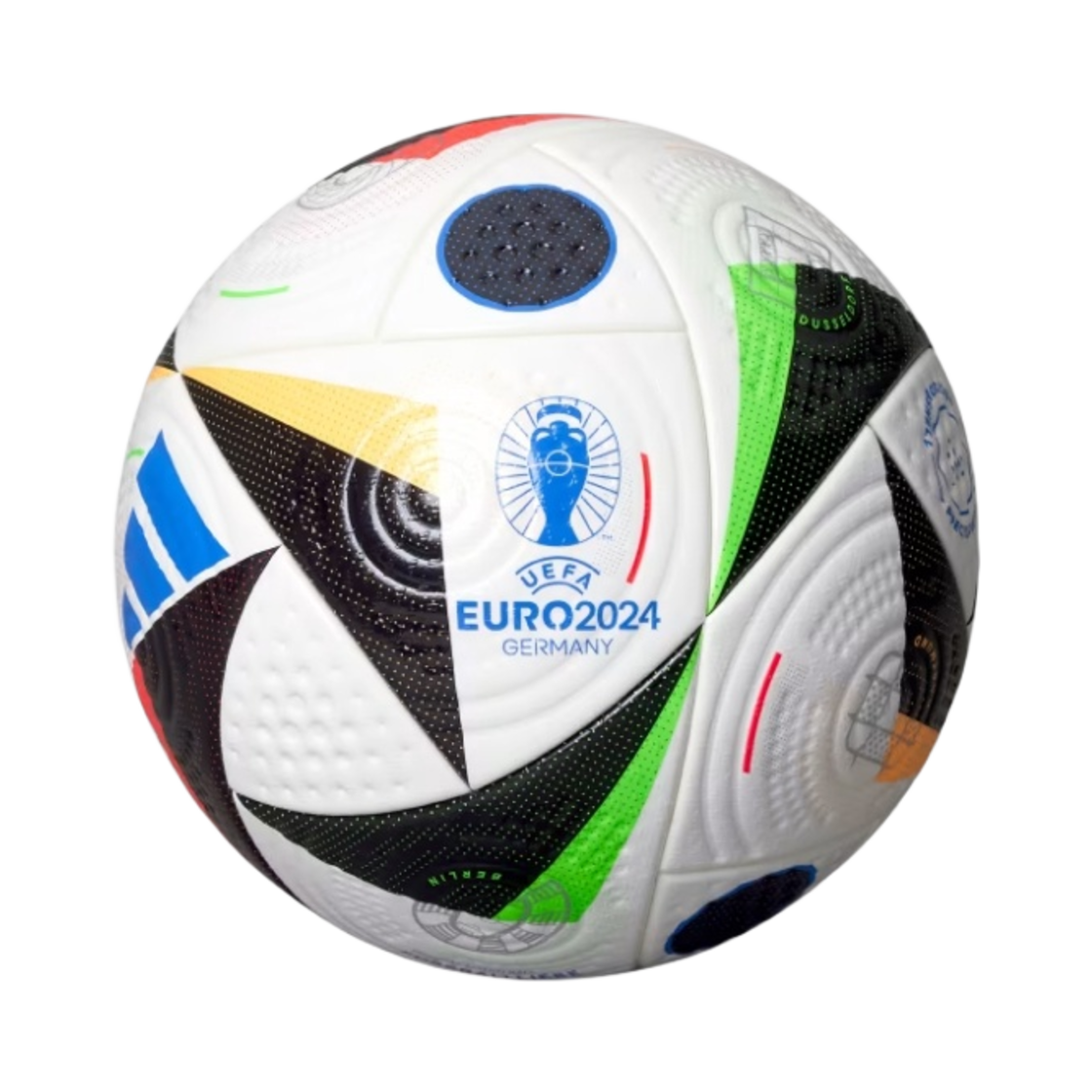 아디다스 유로 24 프로 풋볼 화이트 블랙 글로우 블루(Adidas Euro 24 Pro Football White Black Glow Blue)