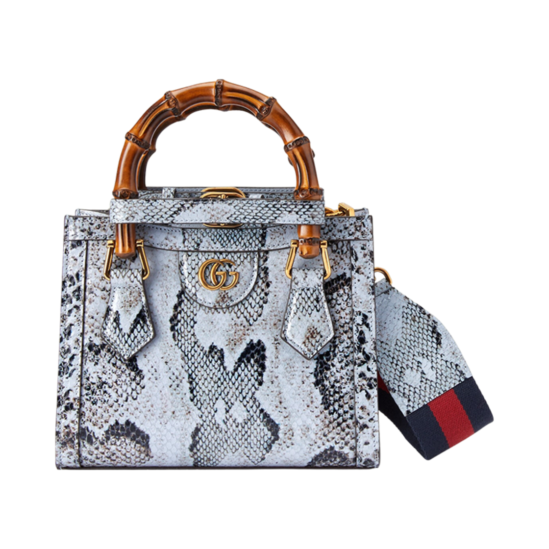 구찌 다이애나 미니 파이썬 토트백 라이트 블루(Gucci Diana Mini Python Tote Bag Light Blue) - 1