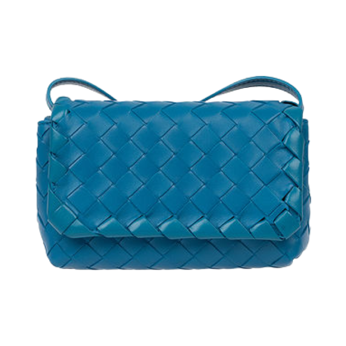 609412VCPP54403 Bottega Veneta Mini Intrecciato Crossbody Bag Blue Print