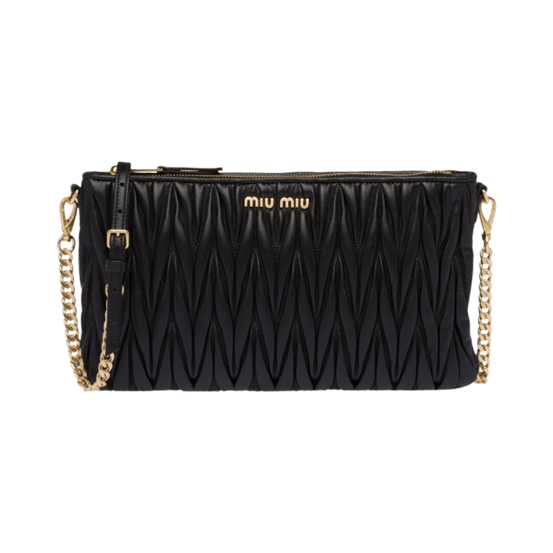 미우 미우 마테라쎄 나파 가죽 숄더백 블랙(Miu Miu Matelasse Nappa Leather Shoulder Bag Black) - 1