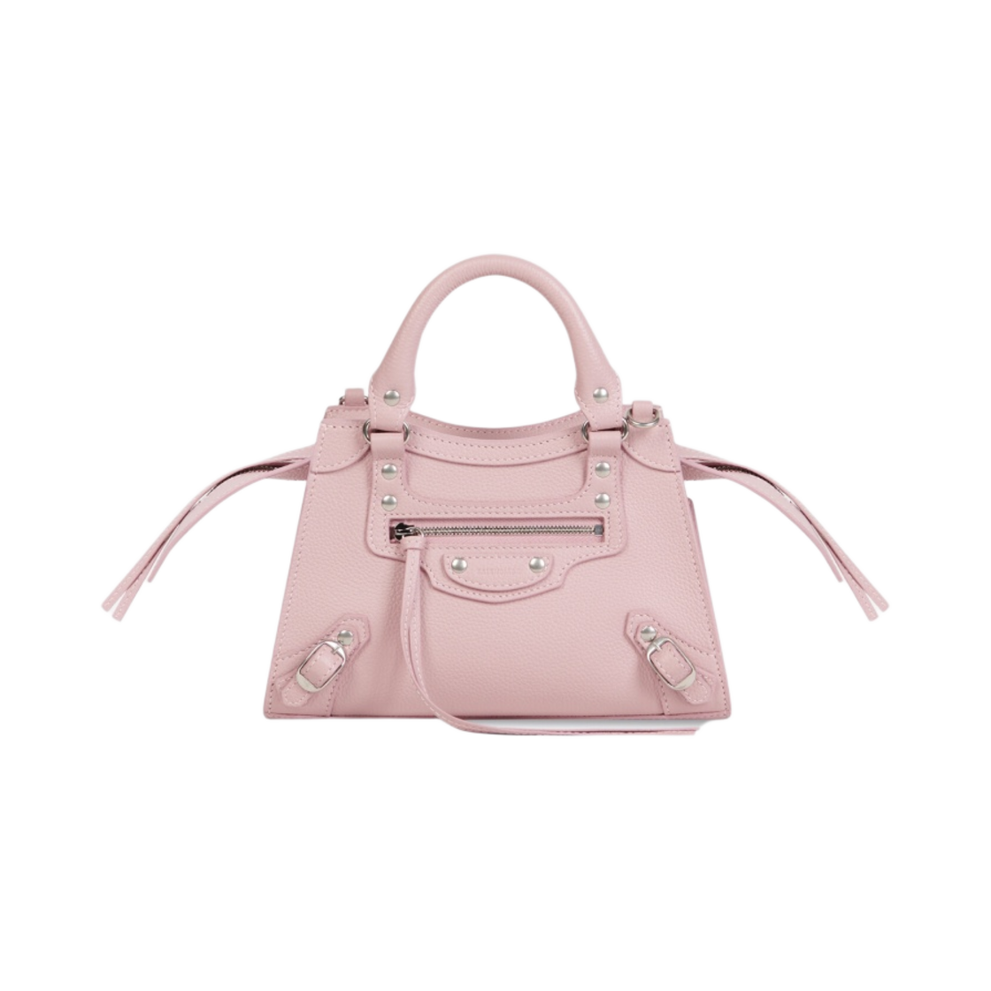 발렌시아가 그레인드 카프스킨 네오 클래식 미니 핸드백 라이트 핑크