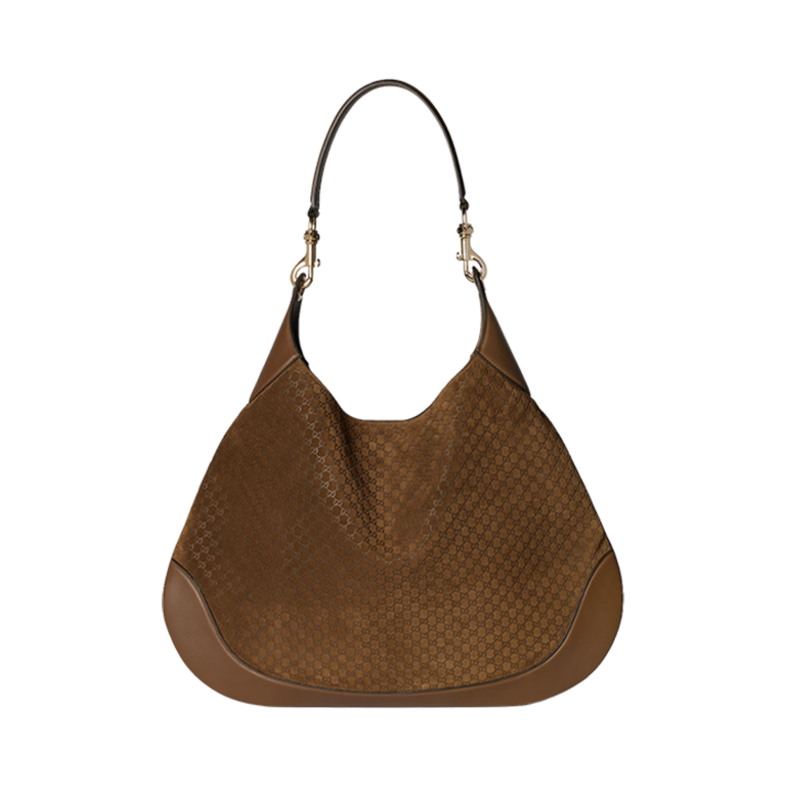 815924-AAEE7-2118 Gucci B Medium Shoulder Bag Brown Suede