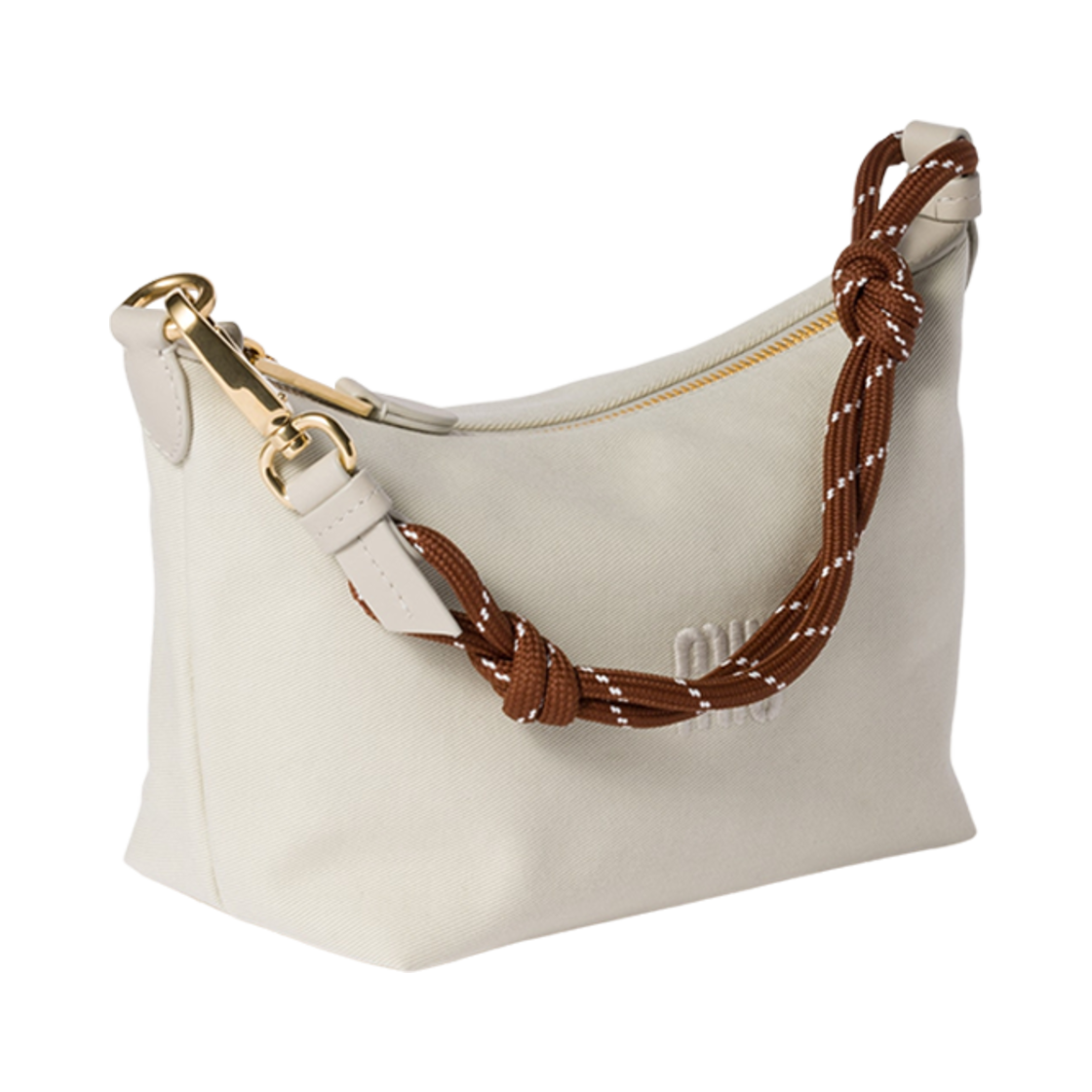 미우 미우 개버딘 파우치 플래스터 화이트 초크 화이트(Miu Miu Gabardine Pouch Plaster White Chalk White) - 2