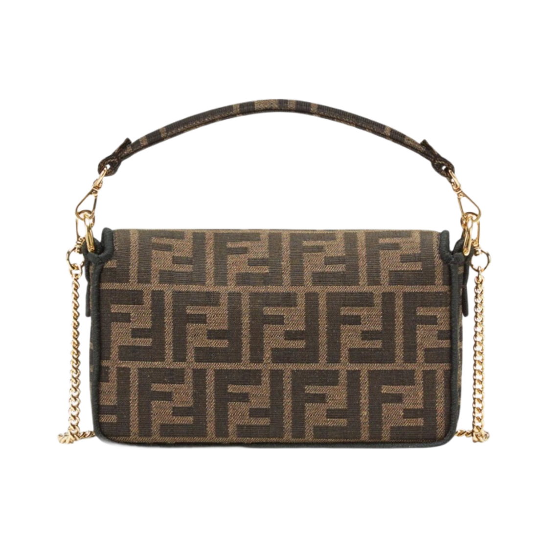 펜디 미니 바게트 FF 모티프 패브릭백 브라운(Fendi Mini Baguette FF Motif Fabric Bag Brown) - 3