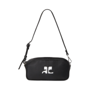 Courreges Leather Baguette Camera Bag Black