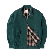 QT8 GARMENTS TL Washed Oxford Harrington Jacket Dark Green