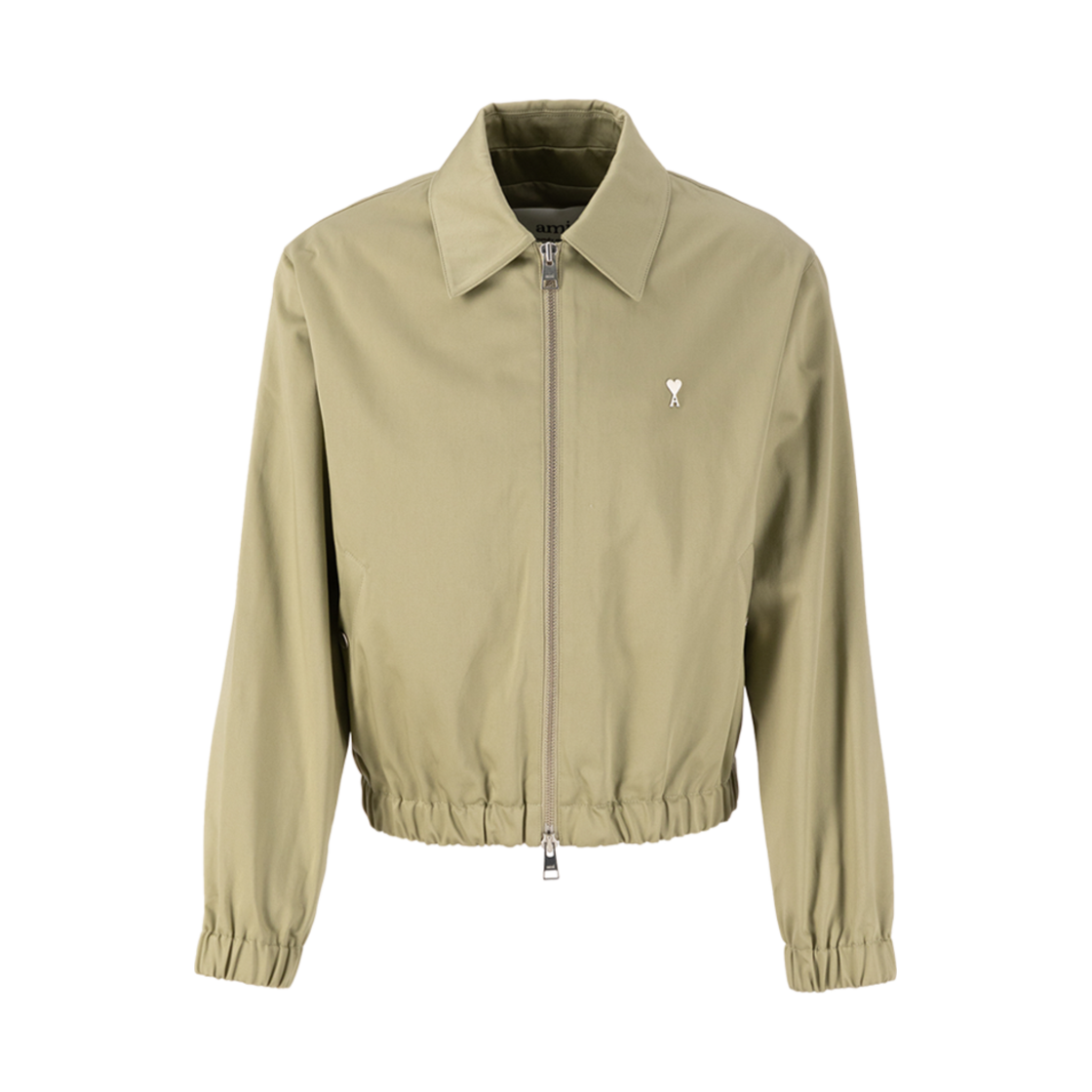 아미 스몰 하트 로고 스터드 봄버 자켓 세이지(AMI de Coeur Stud Heart Bomber Jacket Sage) - 1