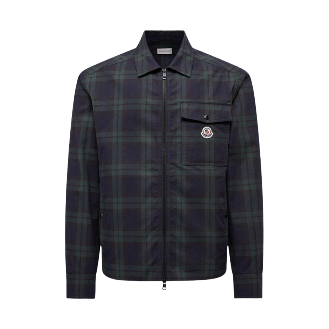 K2-091-2F00007-M7484-F98 Moncler Checked Cotton Gabardine Long Sleeve Shirt Black - 25FW