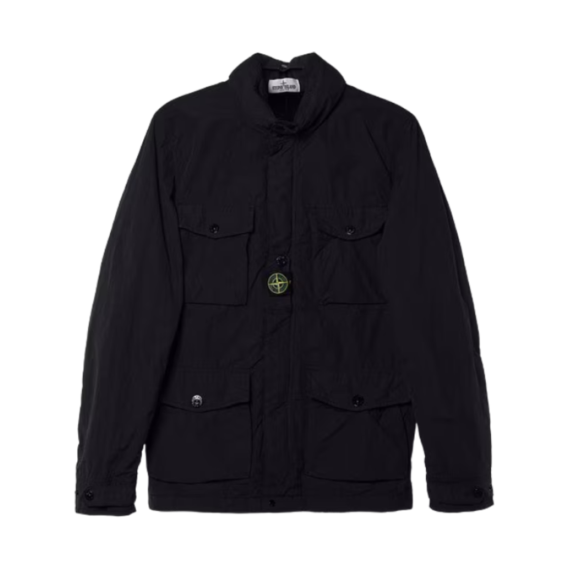 741640430-V0029 (Kids) Stone Island 40430 Logo Patch Overshirt Black - 21SS