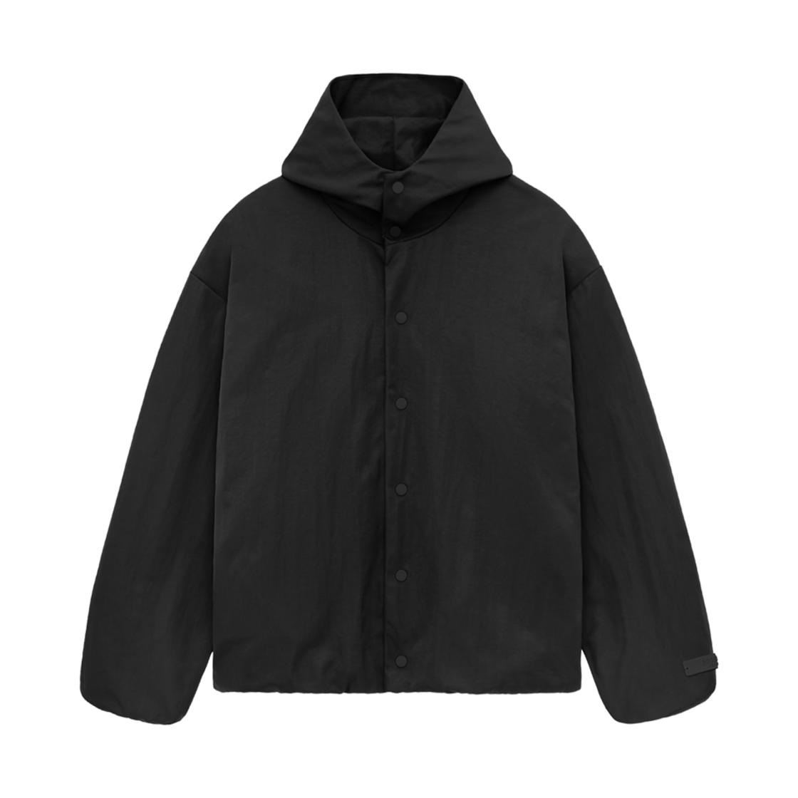 에센셜 텍스쳐드 나일론 후드 코치스 자켓 블랙 - 24FW(Essentials Textured Nylon Hooded Coaches Jacket Black - 24FW)