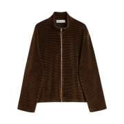 Our Legacy Shrunken Fullzip Polo Scoobie Stripe Velour