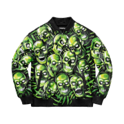 Supreme Skull Pile Leather Bomber Jacket Green - 18SS