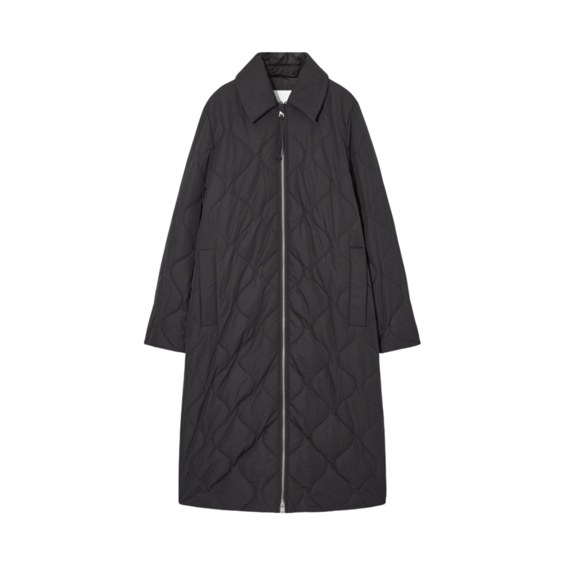 1201177001 (W) COS Oversized Quilted Coat Black