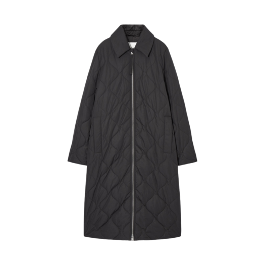 1201177001 (W) COS Oversized Quilted Coat Black