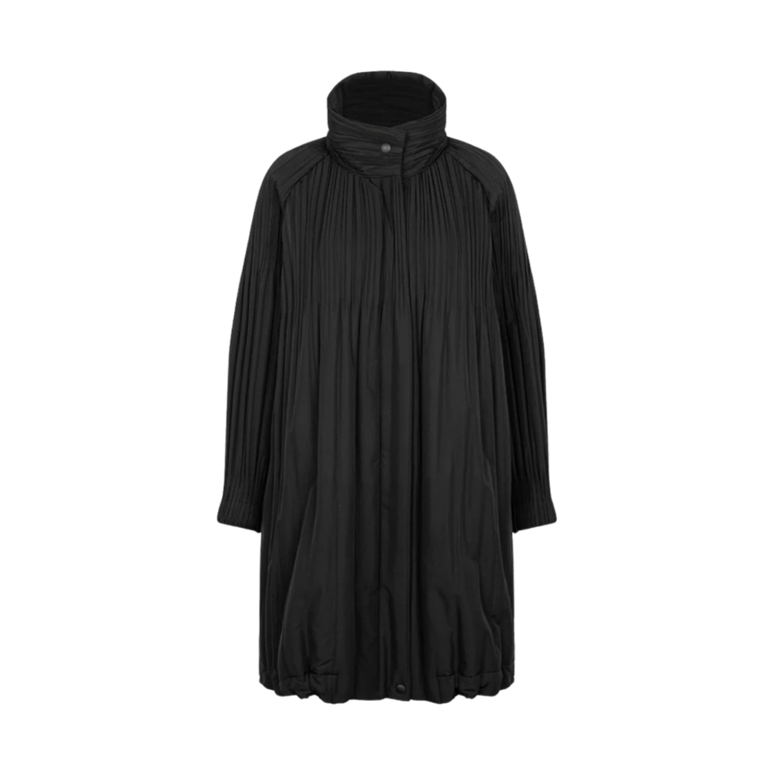 PP48-ZA872-15 (W) Pleats Please Issey Miyake Padded Pleats Coat Black