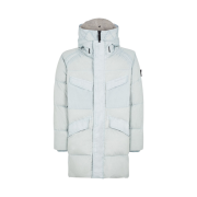 Stone Island 70123 Crinkle Reps Hooded Long Down Jacket Light Grey - 22FW