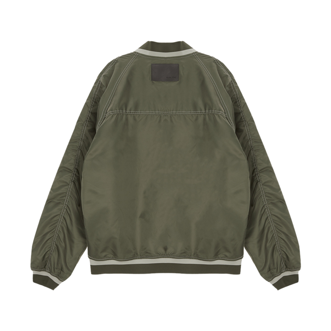 (W) 마뗑킴 래글런 스티치 바시티 점퍼 카키((W) Matin Kim Raglan Stitch Varsity Jumper Khaki) - 2