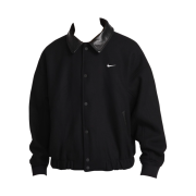 Nike Solo Swoosh Wool Varsity Jacket Black White - Asia