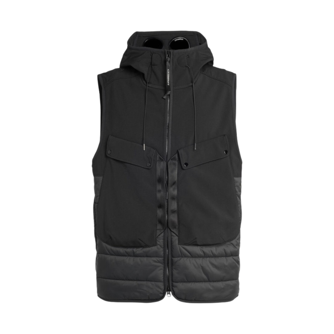 15CMOW018A006097M999 C.P. Company Shell-R Mixed Goggle Vest Black - 23FW