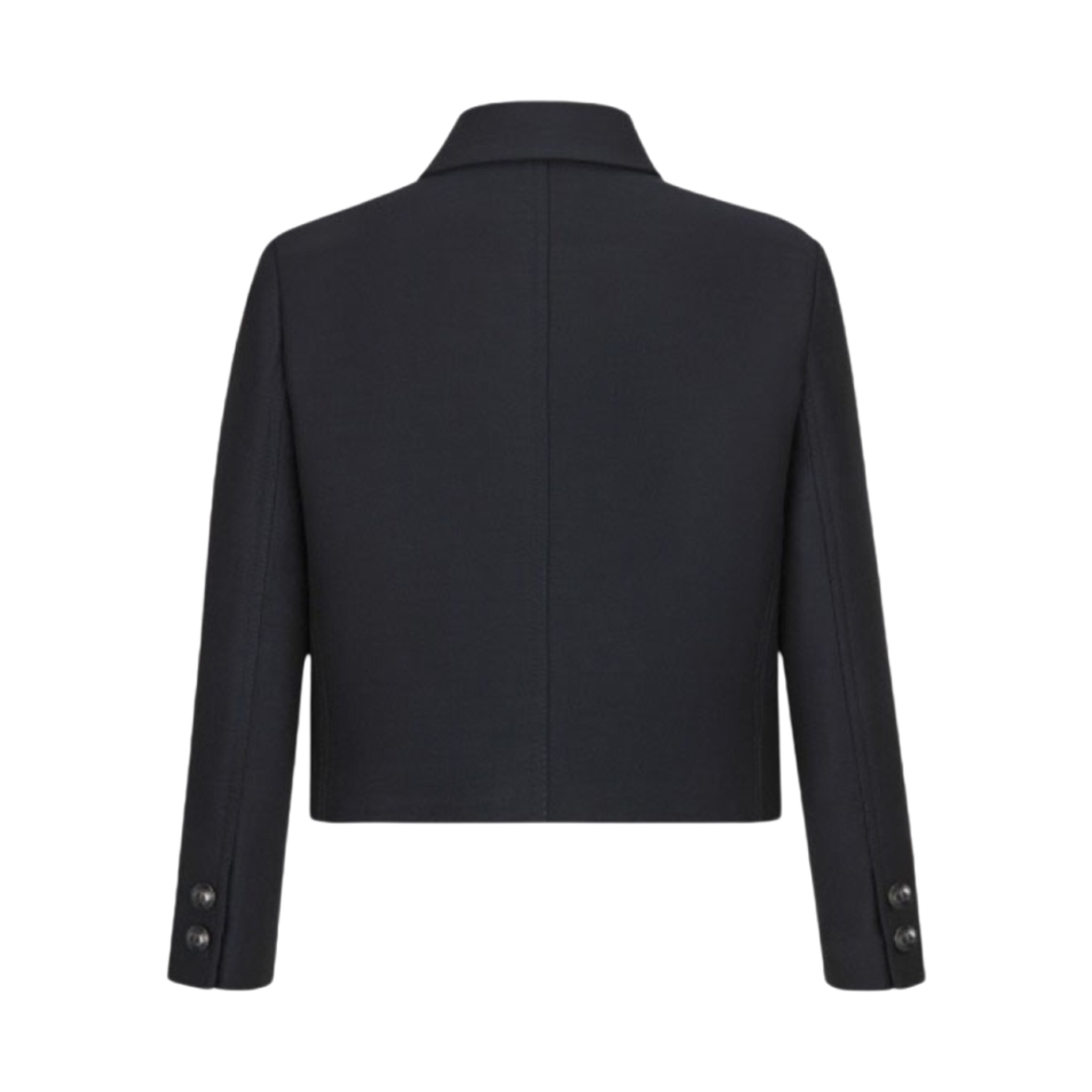 (W) 디올 실크 트윌 울 크롭 자켓 네이비 블루((W) Dior Cropped Jacket Silk Twill Wool Navy Blue) - 2