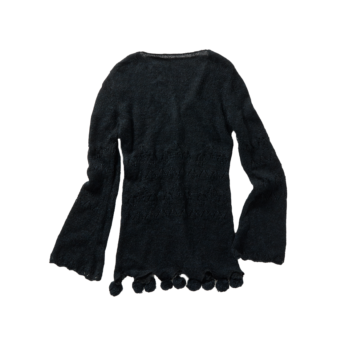 퍼버즈 우먼 폼폼 모헤어 니트 가디건 네이비 - 25FW(Perverze Women Pom Pom Mohair Knit Cardigan Navy - 25FW) - 2