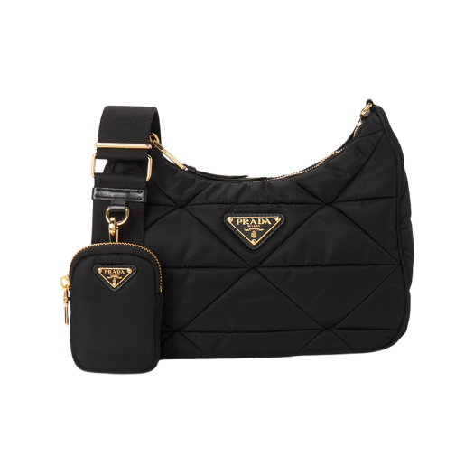 Prada Re-Nylon Padding Hobo Bag Black