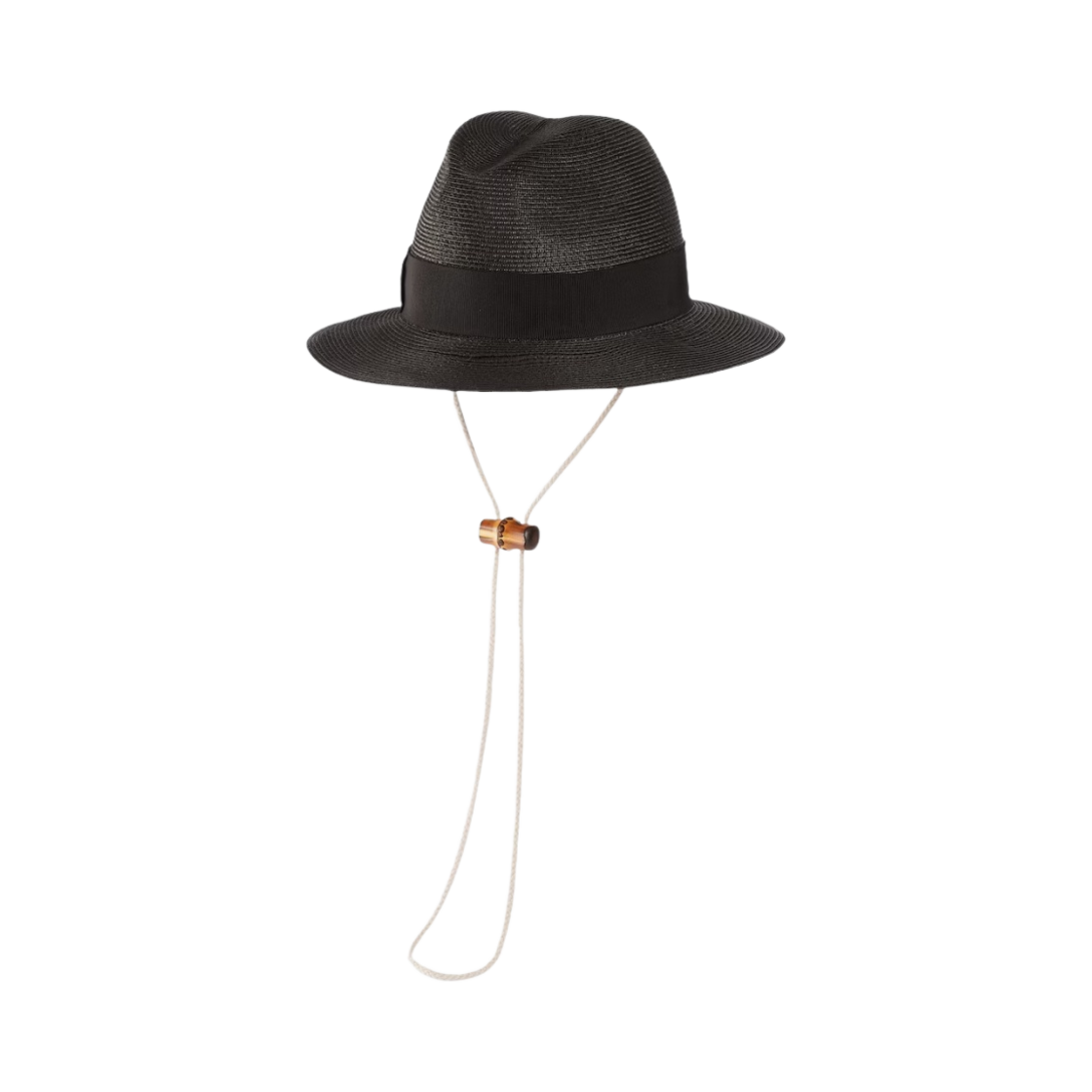 (W) 구찌 라피아 이펙트 와이드 브림드 햇 보우 블랙((W) Gucci Raffia-Effect Wide Brimmed Hat with Bow Black) - 1