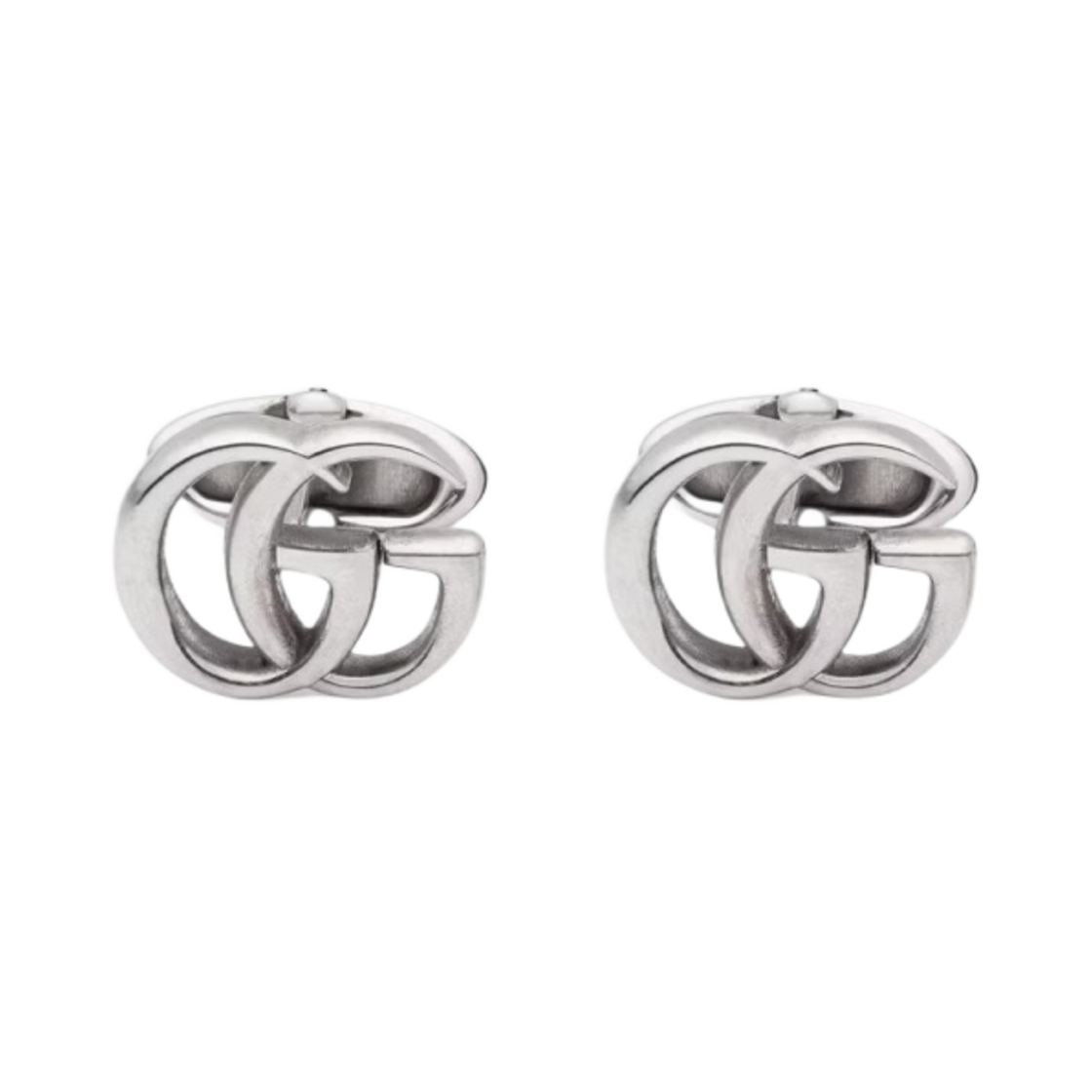 구찌 실버 커프스링크 더블 G 실버 에이지드 피니쉬(Gucci Silver Cufflinks With DoubleG Silver Aged Finish) - 1