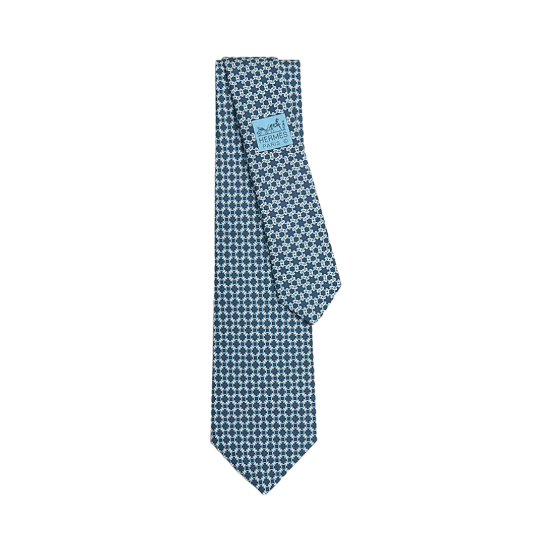 에르메스 타이 7 AT'H 트윌비 타이 마린 블랑 씨엘(Hermes Tie 7 AT'H Twillbi Tie Marine Blanc Ciel) - 1
