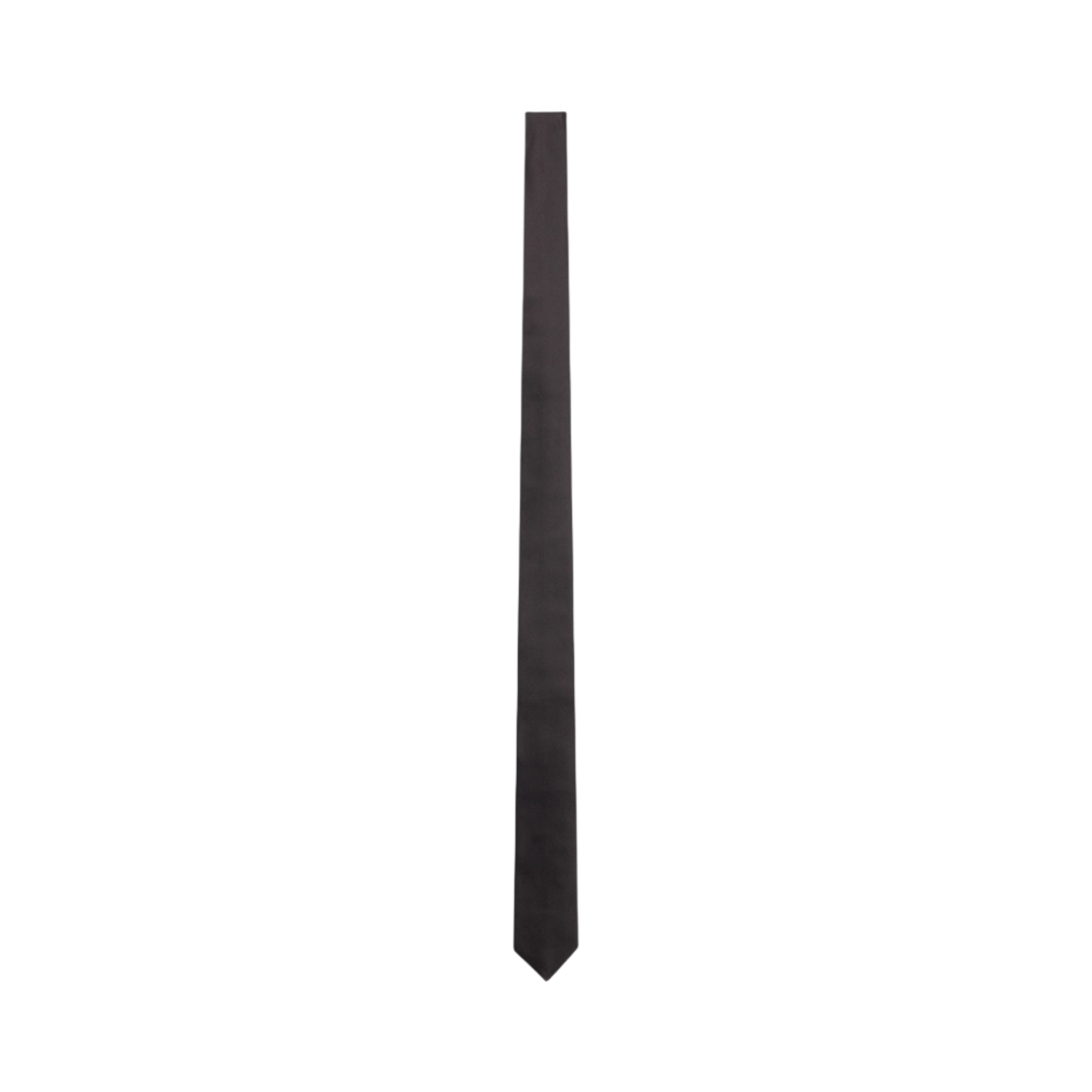 (W) 셀린느 매트 사틴 포인티드 팁 타이 블랙((W) Celine Pointed Tip Tie in Matte Satin Black) - 1