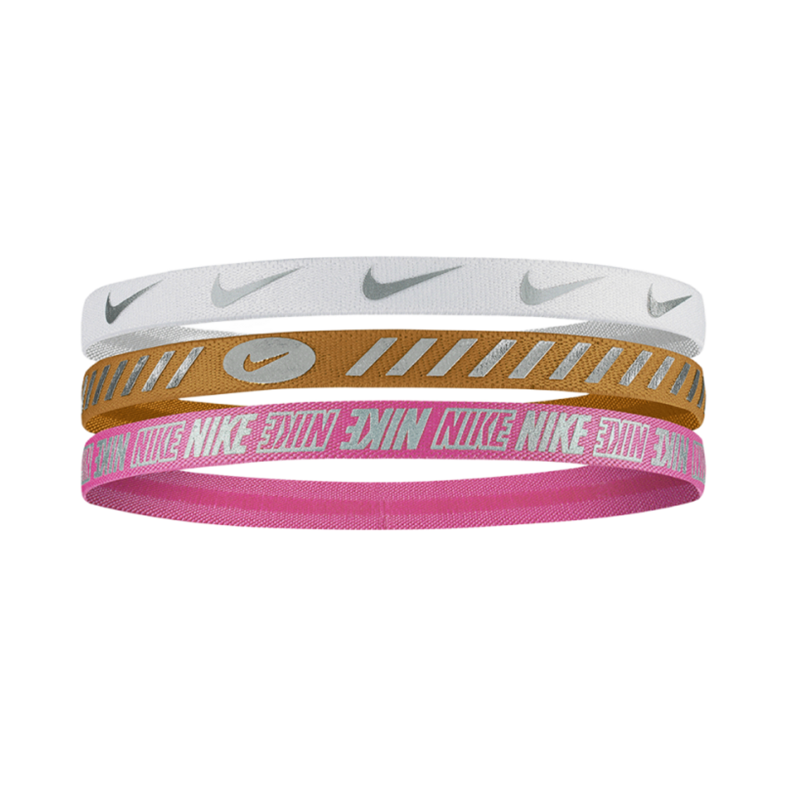 DR5201-109 Nike Metallic Headband 3.0 Multicolor (3 Pack)